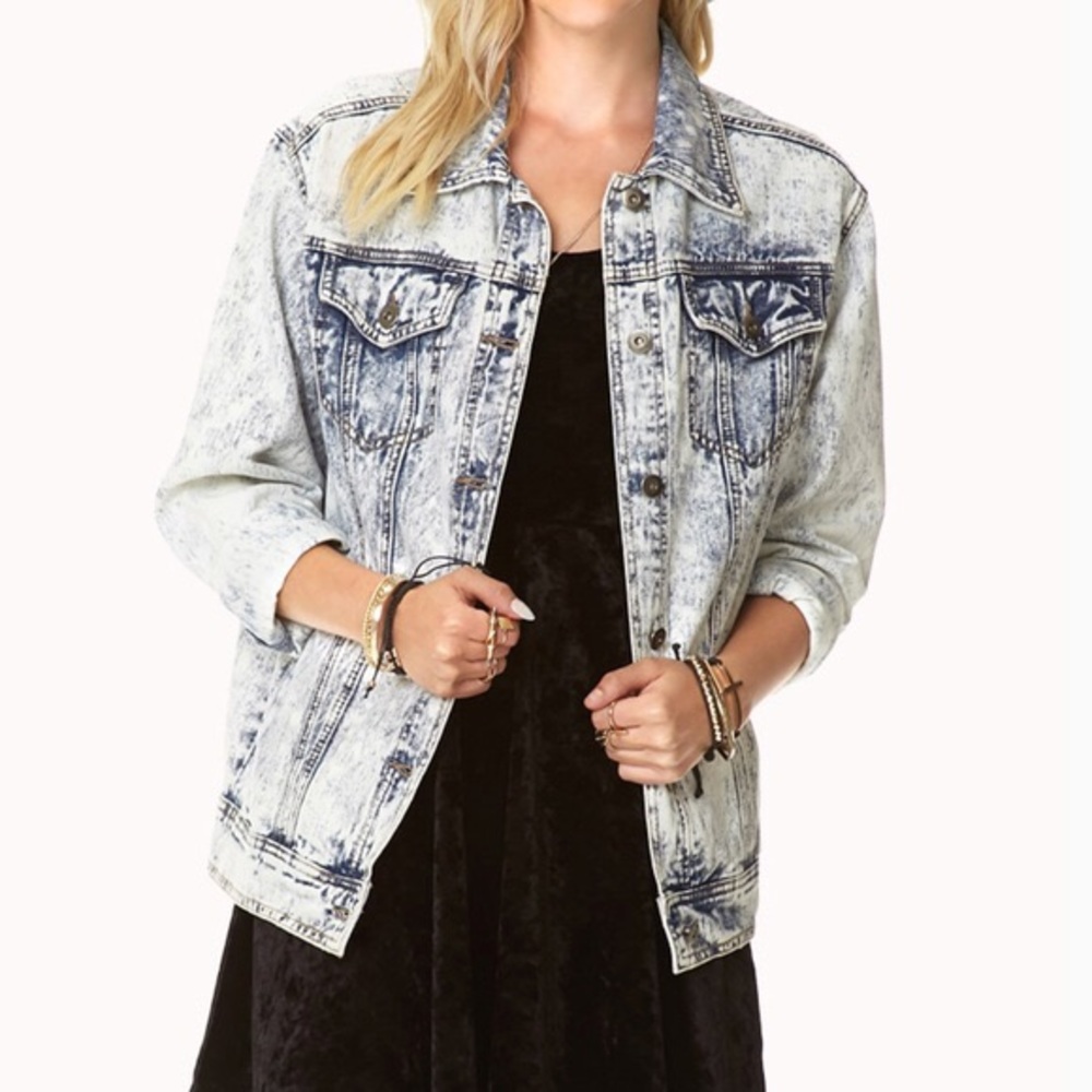 Forever 21 Acid Washed Denim Jacket